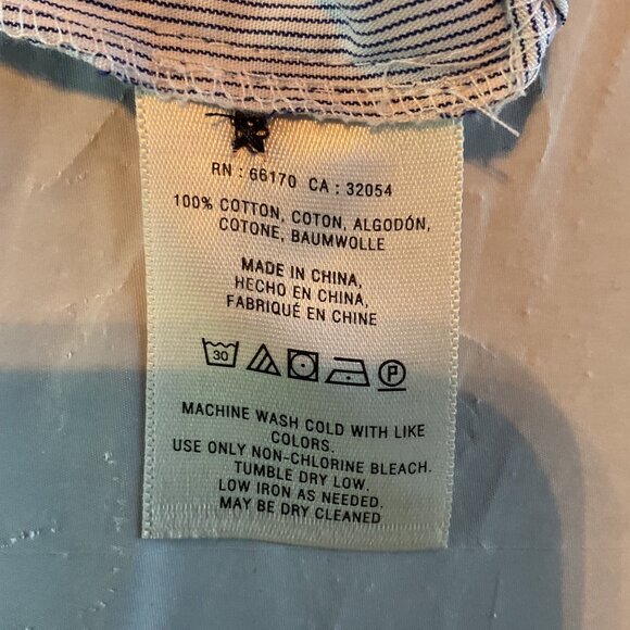 NWOT Maeve Blue & White Striped Off-Shoulder Top With Buttons Womens Size 10 - Picture 7 of 9